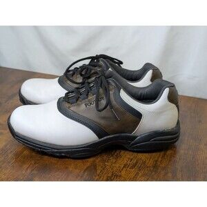 Men's Greenjoys FOOTJOY Size 10 Golf Shoes White/Brown Saddle Leather 45516